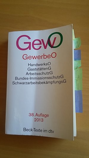 gebrauchtes Buch – Gewerbeordnung GewO - mit Markierungen