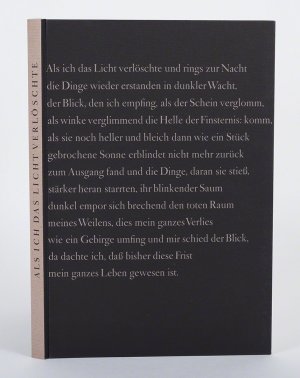 Als ich das Licht verlöschte. Dreißig Nachtgedichte. Mit 4 Original-Kaltnadelradierungen von Jochen Geilen. 41. Druck der Edition Tiessen. Vorzugsausgabe […]