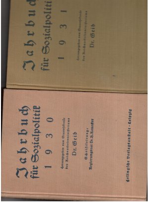 Jahrbuch für Sozialpolitik - 1930 und 1931