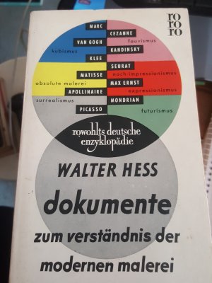 antiquarisches Buch – Walter Hess – Dokumente zum Verständnis der Modernen Malerei. Rowohlts deutsche Enzyklopädie; Nr 19