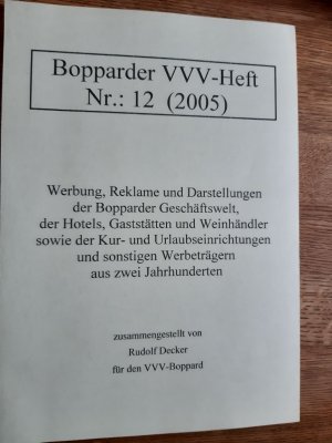 gebrauchtes Buch – Bopparder VVV-Heft Nr 12  werbung, Reklame und Darstellungen der Bopparder Geschäftswelt