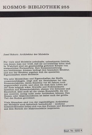 antiquarisches Buch – Josef Schurz – Architektur der Moleküle, Baupläne des Mikrokosmos