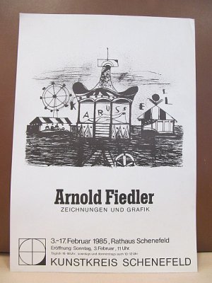 gebrauchtes Buch – Fiedler, Arnold  – Ausstellungsplakat *Zeichnungen und Grafik*: Ausstellungsplakat Kunstkreis Schenefeld im Rathaus Schenefeld, 3. - 17. Februar 1985.