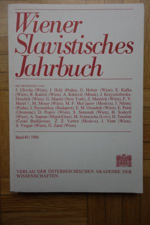 Wiener Slavistisches Jahrbuch. Band 40