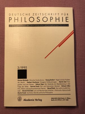 gebrauchtes Buch – Deutsche Zeitschrift für Philosophie. Band 43, 1995 Heft 3