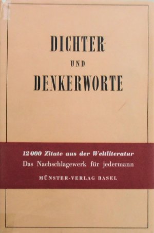 antiquarisches Buch – Krüger, Werner Adolph – Dichter und Denkerworte