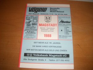 Magstadt, Einwohnerbuch 1988 Magstadt. STADTAUSGABE - Auszug aus dem Einwohnerbuch Sindelfingen. Enthält NUR Magstadt.