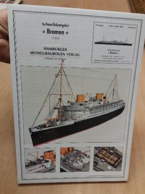 Schiff Schnelldampfer Bremen 1929 1: 250 Modellbogen Bastelbogen Ausschneidebogen Ausschneide Bogen Modellbaubogen