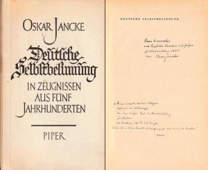 Deutsche Selbstbesinnung Jancke Oskar Buch Erstausgabe Kaufen A02aezve01zzr