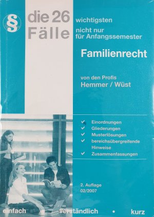 gebrauchtes Buch – Hemmer, Karl E – Die 26 wichtigsten Fälle - Familienrecht