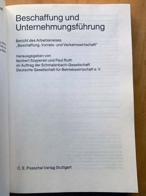 gebrauchtes Buch – Norbert Szyperski / Paul Roth – Beschaffung und Unternehmungsführung