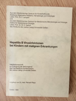 Hepatitis B Virusinfektionen bei Kindern mit malignen Erkrankungen