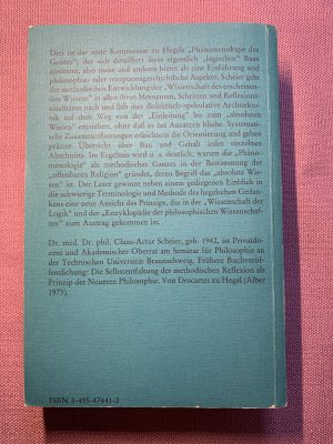 gebrauchtes Buch – Scheier, Claus A – Analytischer Kommentar zu Hegels Phänomenologie des Geistes