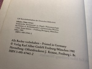 gebrauchtes Buch – Scheier, Claus A – Analytischer Kommentar zu Hegels Phänomenologie des Geistes