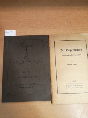 gebrauchtes Buch – Auktionshaus Bongartz – Auktionskatalog des Auktionshauses Bongartz in Köln "Geigen-Auktion" 7. März 1981