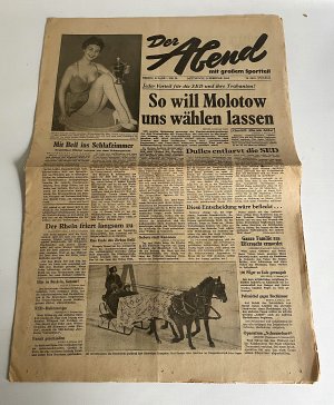 antiquarisches Buch – Der Abend  mit großem Sportteil Berlin Zeitung von 03.02. 1954