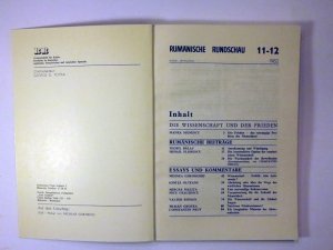 gebrauchtes Buch – Rumänische Rundschau Nr.11-12.
1982, XXXVI. Jahrgang