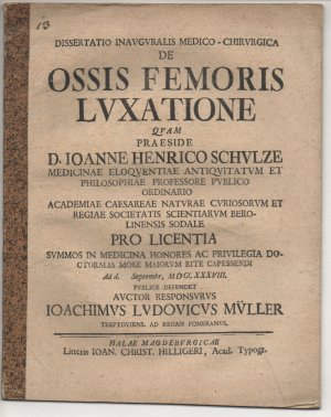 antiquarisches Buch – Müller, Joachim Ludwig: aus Treptow – Medizinische Inaugural-Dissertation. De ossis femoris luxatione.