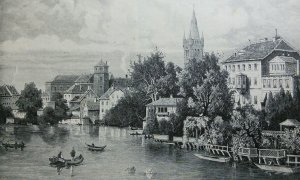 antiquarisches Buch – Historischer Original- Holzstich um 1890: KÖNIGSBERG in Preußen - Schloßteich