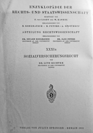 antiquarisches Buch – Lutz Richter – Sozialversicherungsrecht