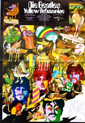 antiquarisches Buch – The Beatles /- klicken Sie bitte rechts auf :"mehr Info >>" – Yellow Submarine - historisches original Filmplakat