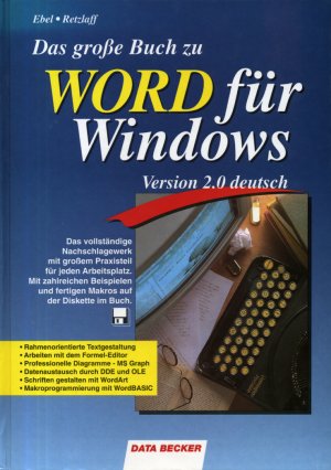 gebrauchtes Buch – Peter Ebel / Helmut Retzlaff – Das große Buch zu Word für Windows Version 2.0 deutsch