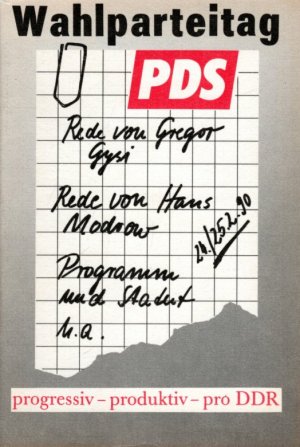 gebrauchtes Buch – PDS – Wahlparteitag der Partei des Demokratischen Sozialismus PDS