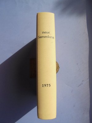 Neue Sammlung - Göttinger Zeitschrift für Erziehung und Gesellschaft - Jahrgang 1975 in Leinen gebunden