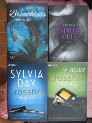 gebrauchtes Buch – Maya Banks Lilah Pace Sylvia Day – Breathless Geheime Lust - Tainted Souls - Crossfire Erfüllung - Crossfire Hingabe Erotik Liebe Leidenschaft