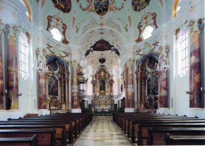 gebrauchtes Buch – KARTE - Frauenkirche Günzburg - Blick zum Chor