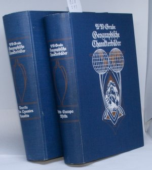 2x Geographische Charakterbilder ErsterTeil Arktis-Europa-Afrika / Zweiter Teil Amerika-Asien-Australien(Ozeanien-Antartis