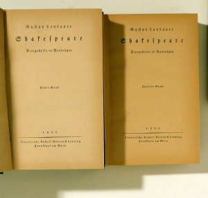 Shakespeare., Dargestellt in Vorträgen. Im letztwilligen Auftrag des Verfassers hrsg. von Martin Buber.