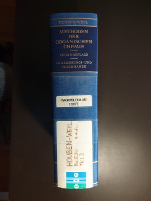 Houben-Weyl Methods of Organic Chemistry Vol. E 20, Macromolecular Compounds Methoden der organischen Chemie Makromolekulare Stoffe