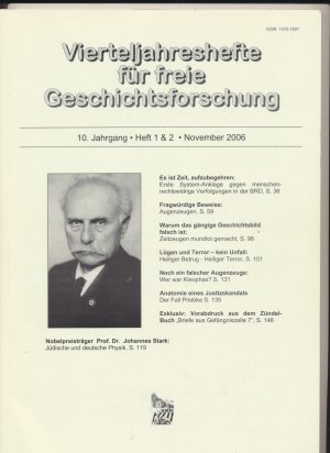 Vierteljahres.hefte für freie Geschichts.forschung 10.Jg. / Heft 1&2 / November 2006