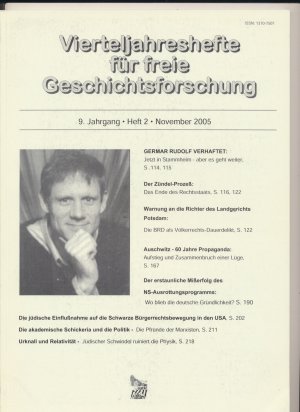 Vierteljahres.hefte für freie Geschichts.forschung 9.Jg. / Heft 2/ November 2005