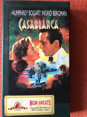 Casablanca mit Humphrey Bogart und Ingrid Bergman, neuwertige VHS-Kassette in s/w