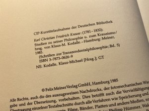 gebrauchtes Buch – Kodalle, Klaus M – Karl Christian Friedrich Krause (1781-1832) - Studien zum Krausismo und seiner Wirkungsgeschichte