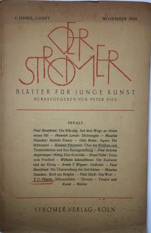 Der Stromer. Blätter für junge Kunst. 1. Jahrgang, 1. Heft November 1924