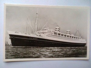 gebrauchtes Buch – Passagierschiff Nieuw Amsterdam - Holland Amerika Lijn ca. 1956 - Echte Foto (ungelaufen, aber mit einem Datum beschriftet) Postkarte / Ansichtskarte