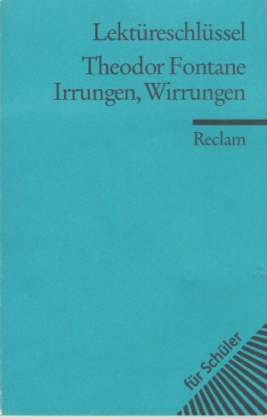 gebrauchtes Buch – Reiner Poppe – Lektüreschlüssel zu Theodor Fontane: Irrungen, Wirrungen