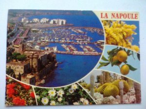 Mandelieu-la-Napoule - La Napoule Burg Luftaufnahme Zitrone Zironen Kaktus Kakteen etc. Mahrbildkarte - Cote d’Azur Alpes-Maritimes  Frankreich (ca. 1979 gelaufen, aber inzwischen ohne Briefmarke) Ansichtskarte