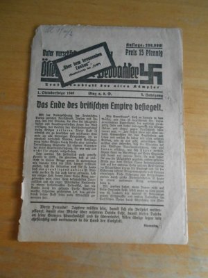 antiquarisches Buch – Österreichischer Beobachter 1. Oktoberfolge 1940
