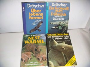 Konvolut von 4 Büchern: Überlebenskunst; Nestwärme; Ein Krokodil zum Frühstück; Sie töten und sie lieben sich