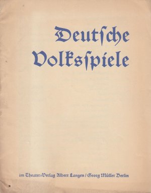 antiquarisches Buch – Deutsche Volksspiele. -