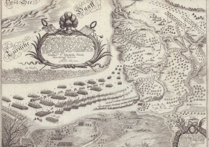 Eigentliche Abbildung des unvergleichlich schleunigen Marches … - Marche der Churfürstlichen Brandenburgischen Armee über das Churische Hafftt, Jan 1697 […]