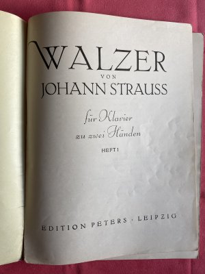 antiquarisches Buch – Johann Strauss – Walzer von Johann Strauss für Klavier zu zwei Händen - Heft 1