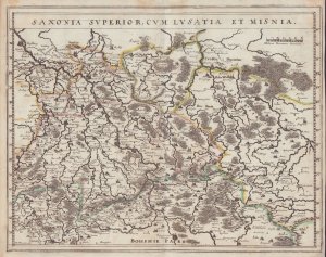 Saxonia Superior, cum Lusatia et Misnia. – [Sachsen, Lausitz, Meißen]. -