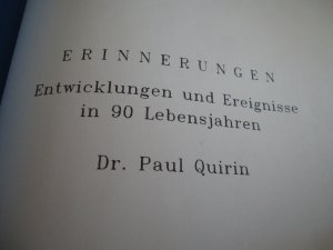 Erinnerungen - Entwicklungen und Ereignisse in 90 Lebensjahren