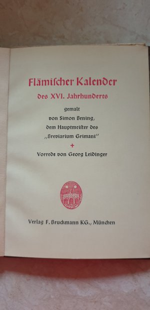 Flämischer Kalender des XVI. Jahrhunderts