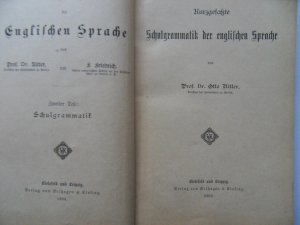 Kurzgefaßte Schulgrammatik der englischen Sprache , 1894